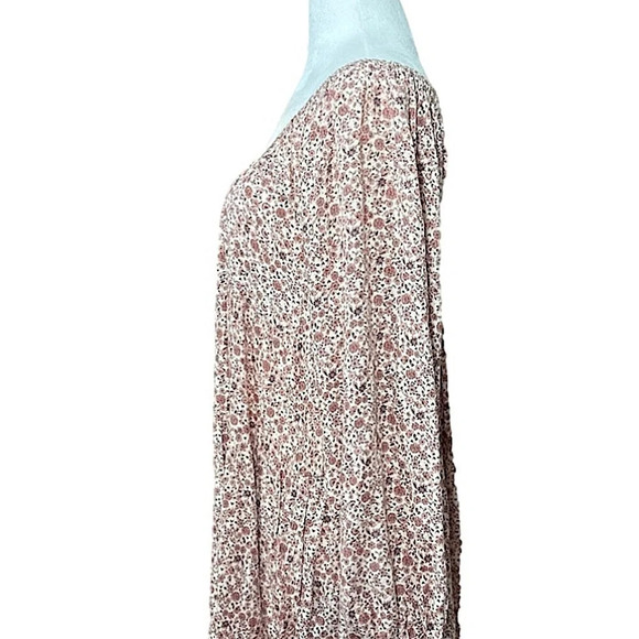 En Créme babydoll boho dress long sleeve, square neck, tiered, floral sz small - Picture 6 of 13